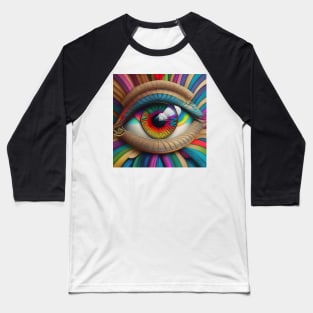 [AI Art] Eye Of Rainbows, Art Deco Style Baseball T-Shirt